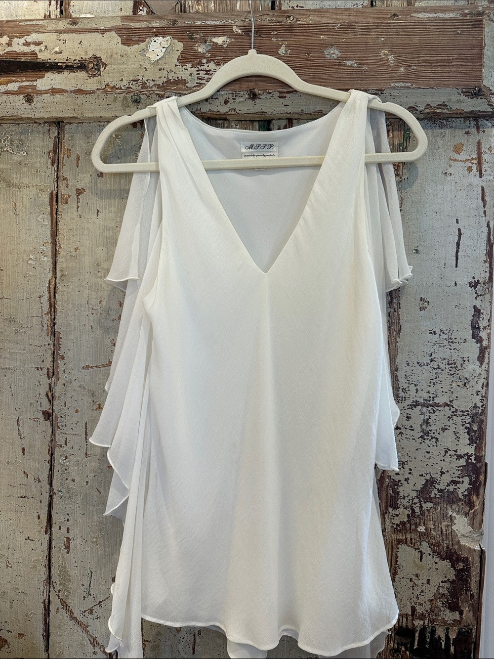 Max studio specialty studio, White V-Neck Dress blouse